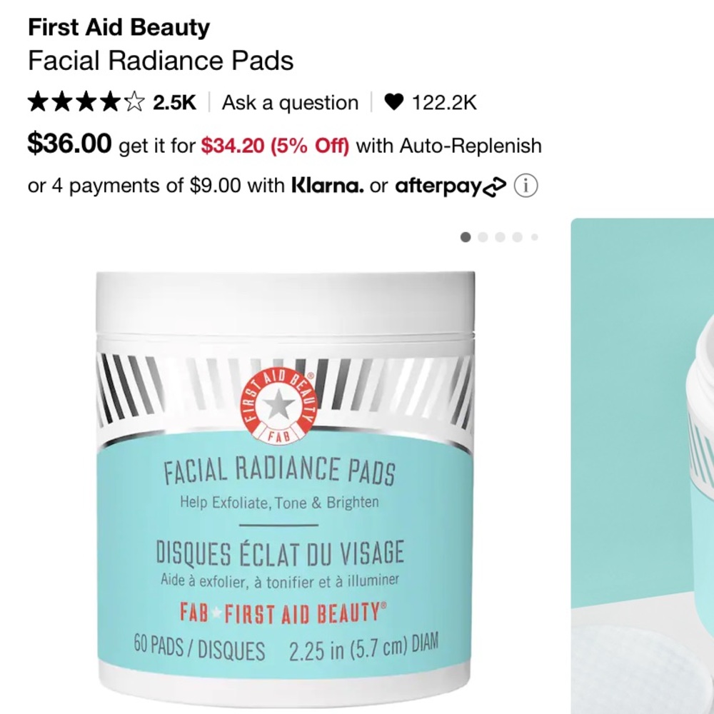 First Aid Beauty Facial Radiance Pads